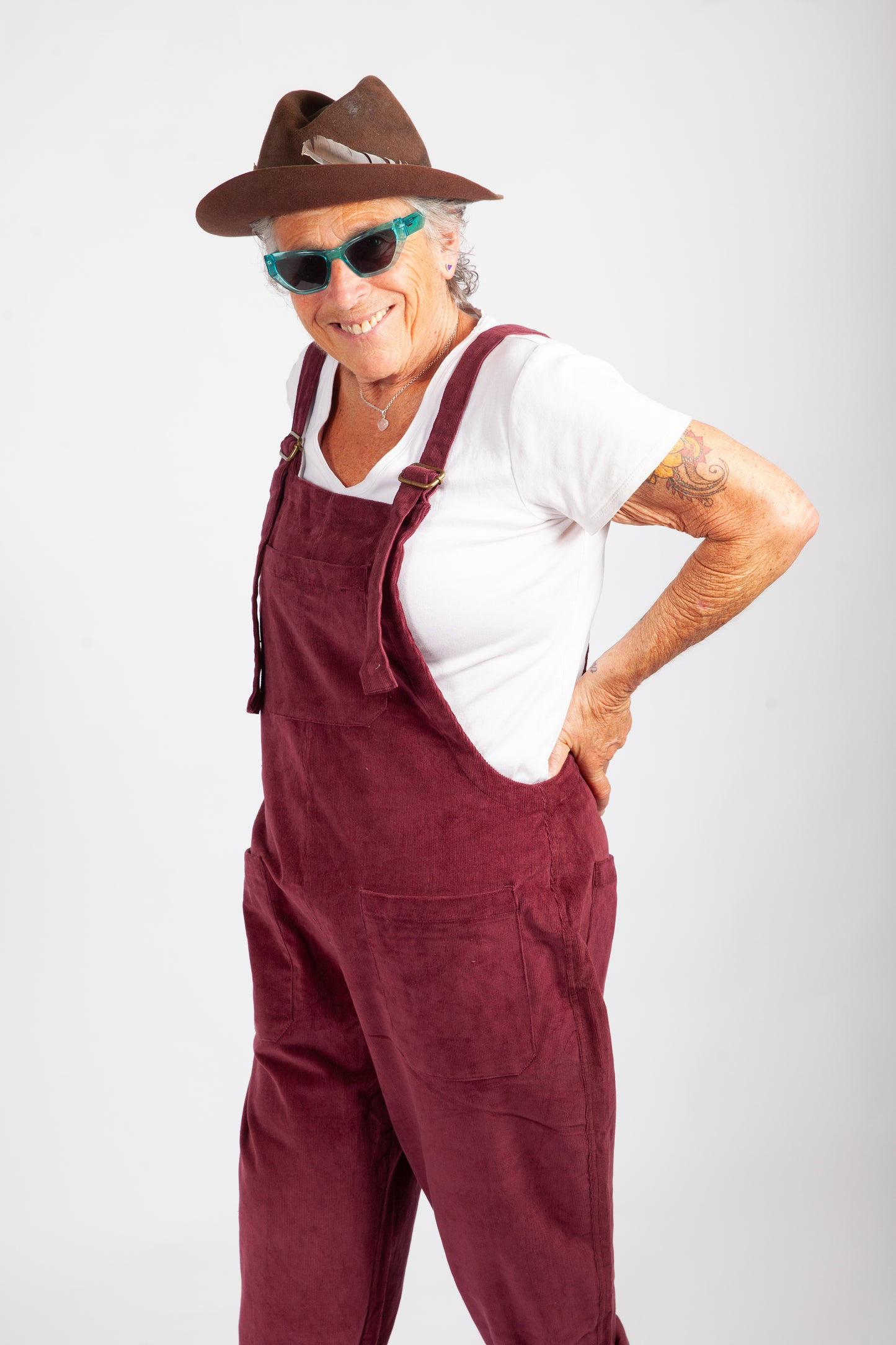 Burgundy Corduroy Dungarees