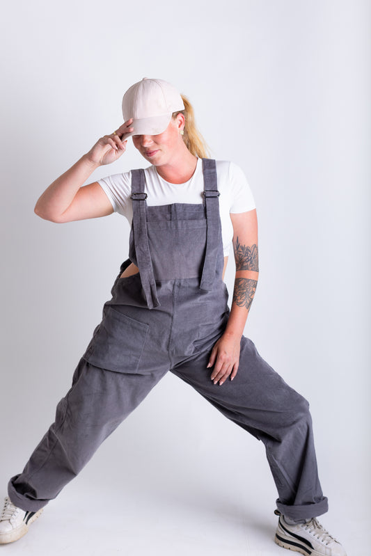 Light Grey Corduroy Dungarees