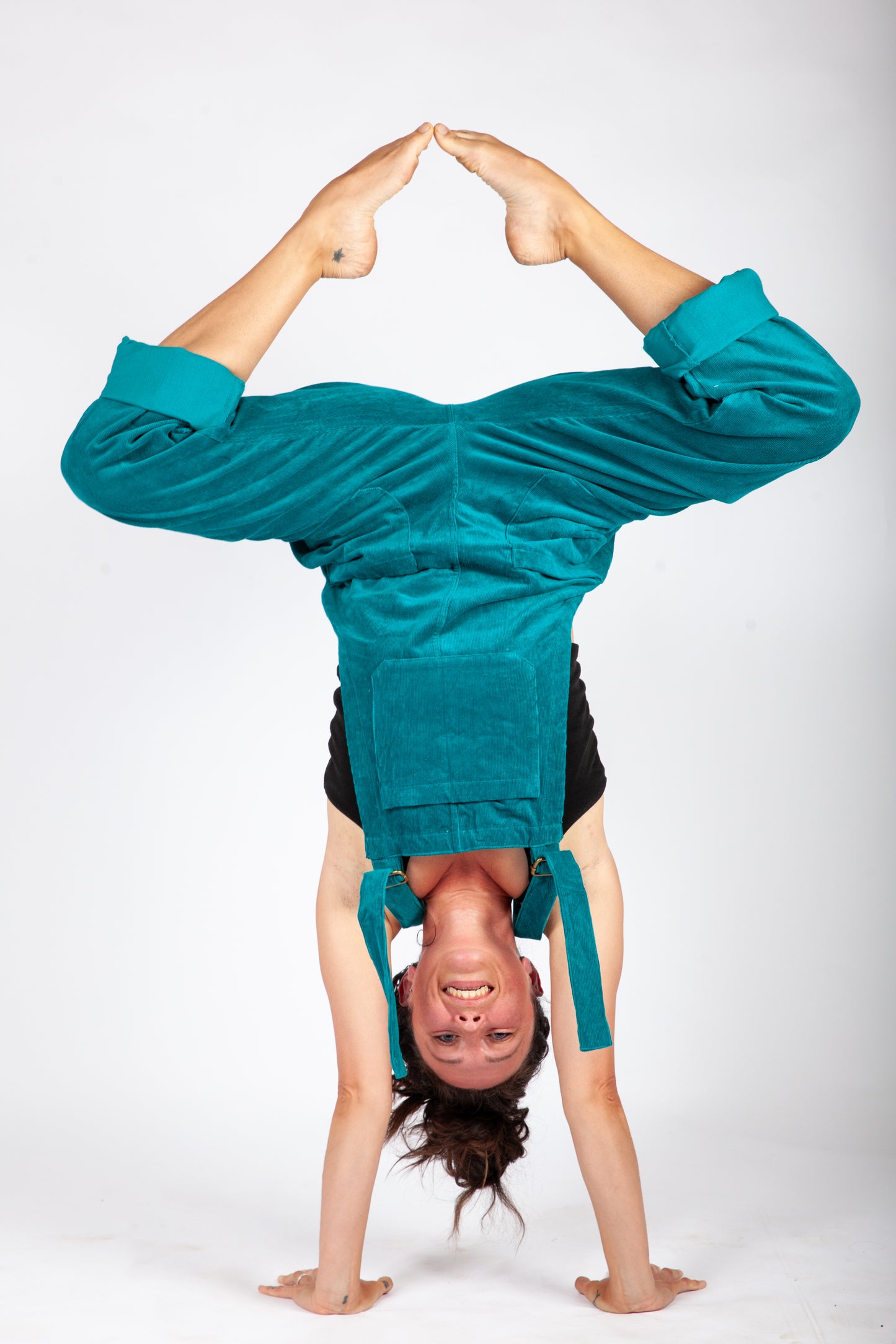 Turquoise Blue Corduroy Dungarees