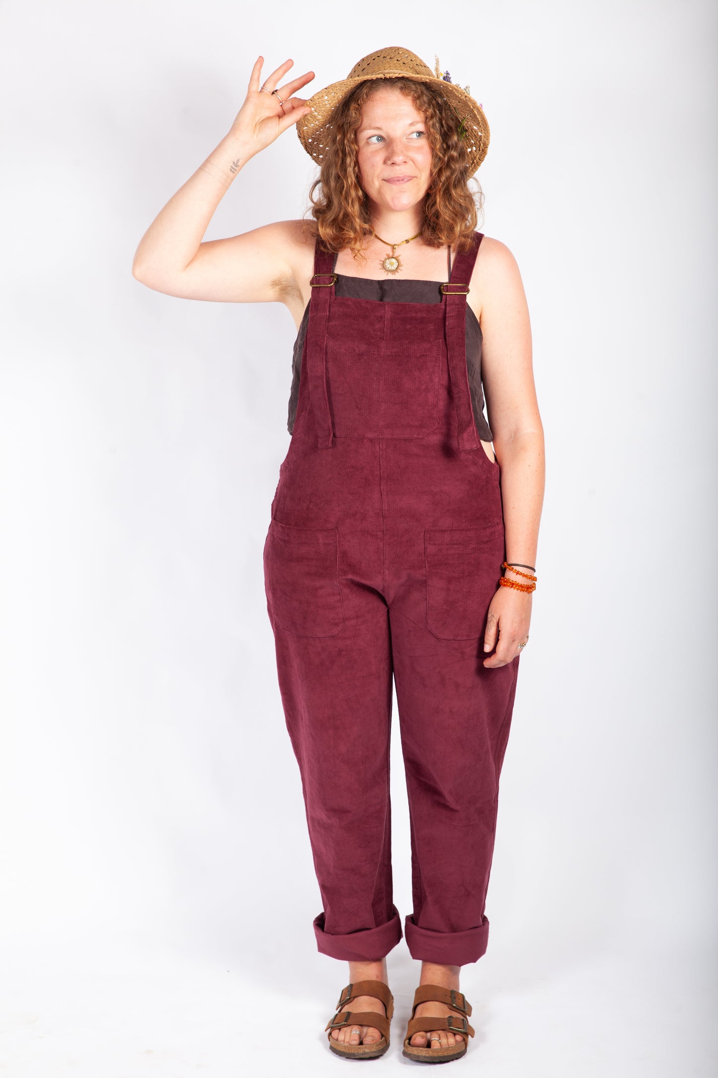 Burgundy Corduroy Dungarees