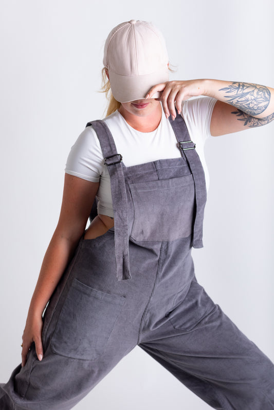 Light Grey Corduroy Dungarees