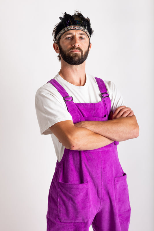 Purple Corduroy Dungarees