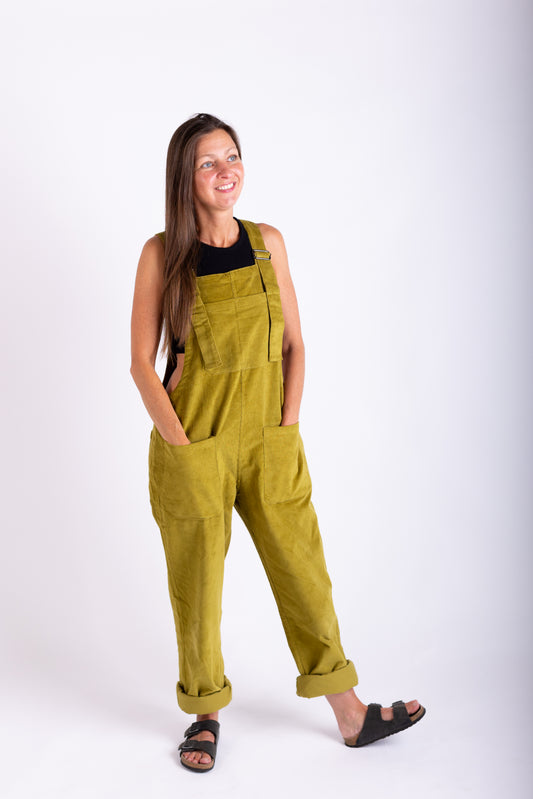 Olive Green Corduroy Dungarees