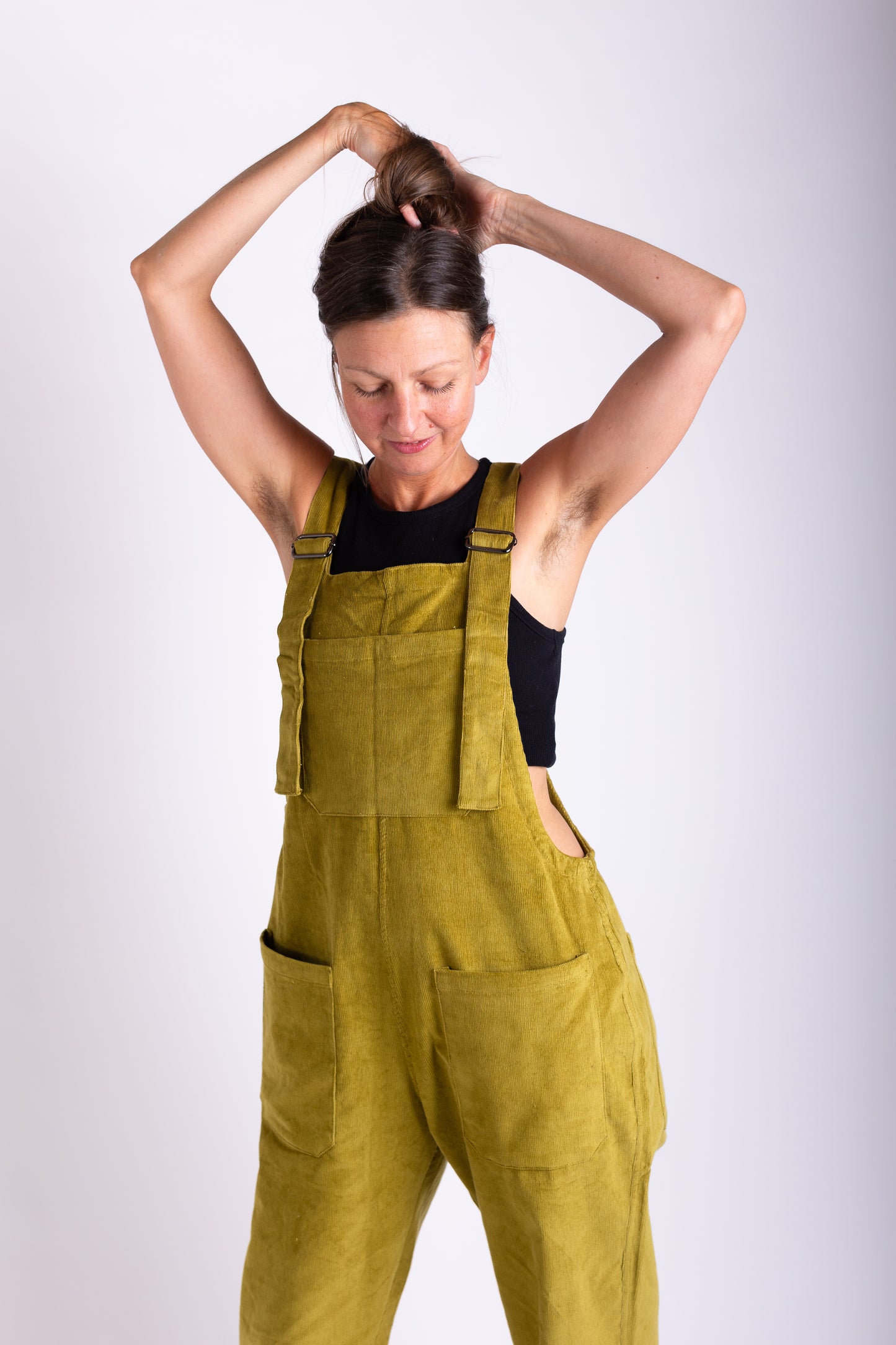 Olive Green Corduroy Dungarees