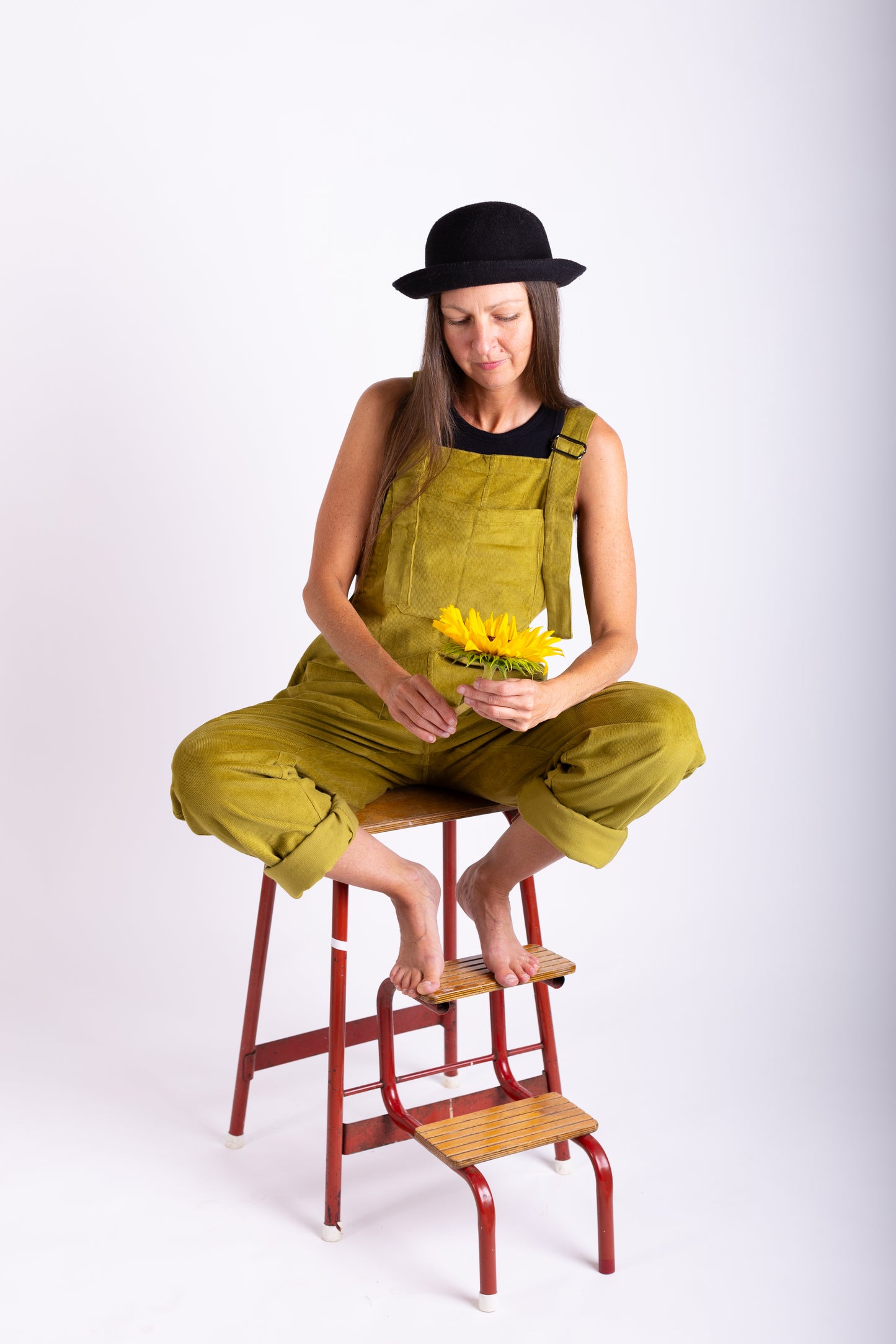 Olive Green Corduroy Dungarees