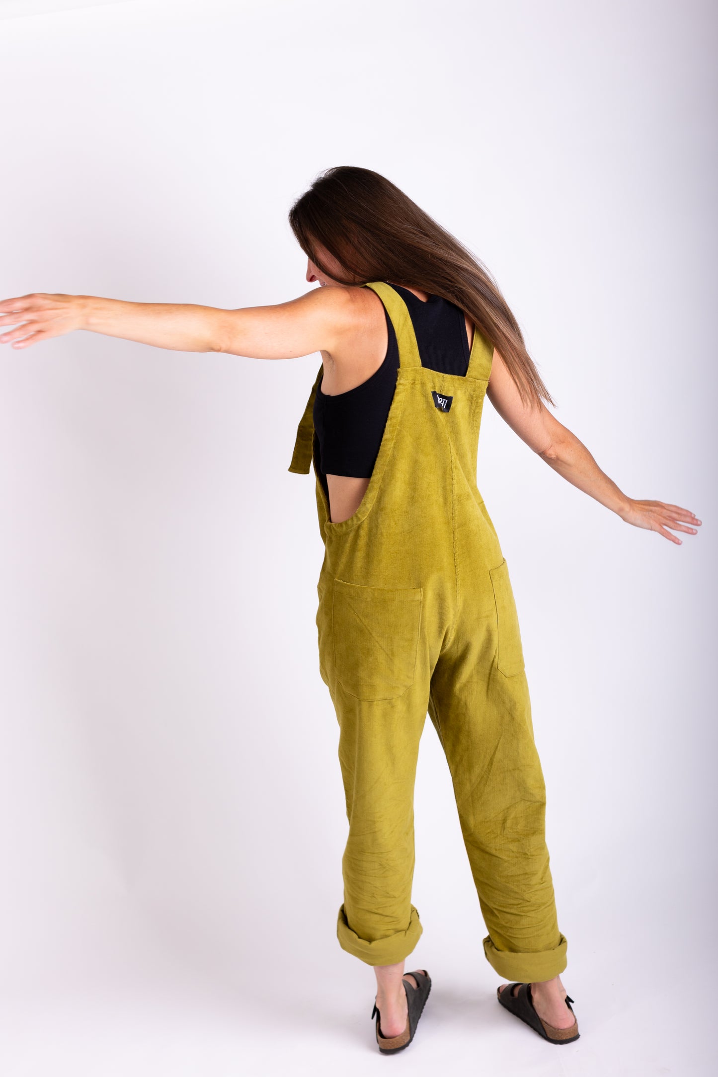 Olive Green Corduroy Dungarees