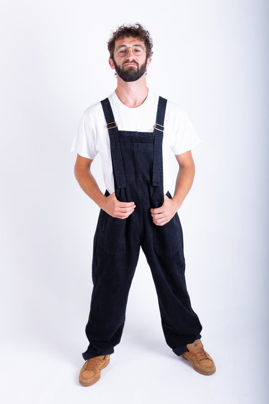 Black Denim Dungarees