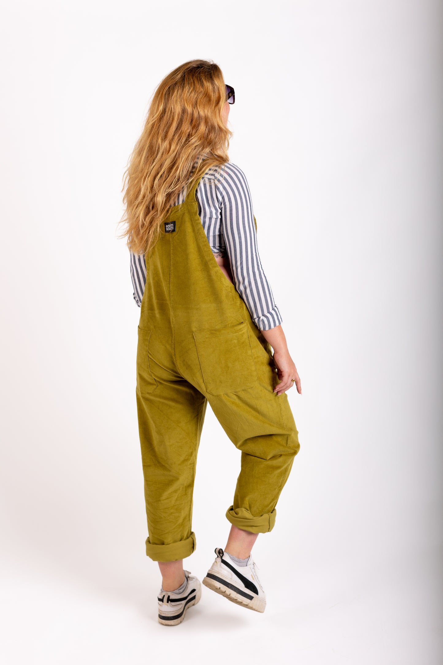 Olive Green Corduroy Dungarees