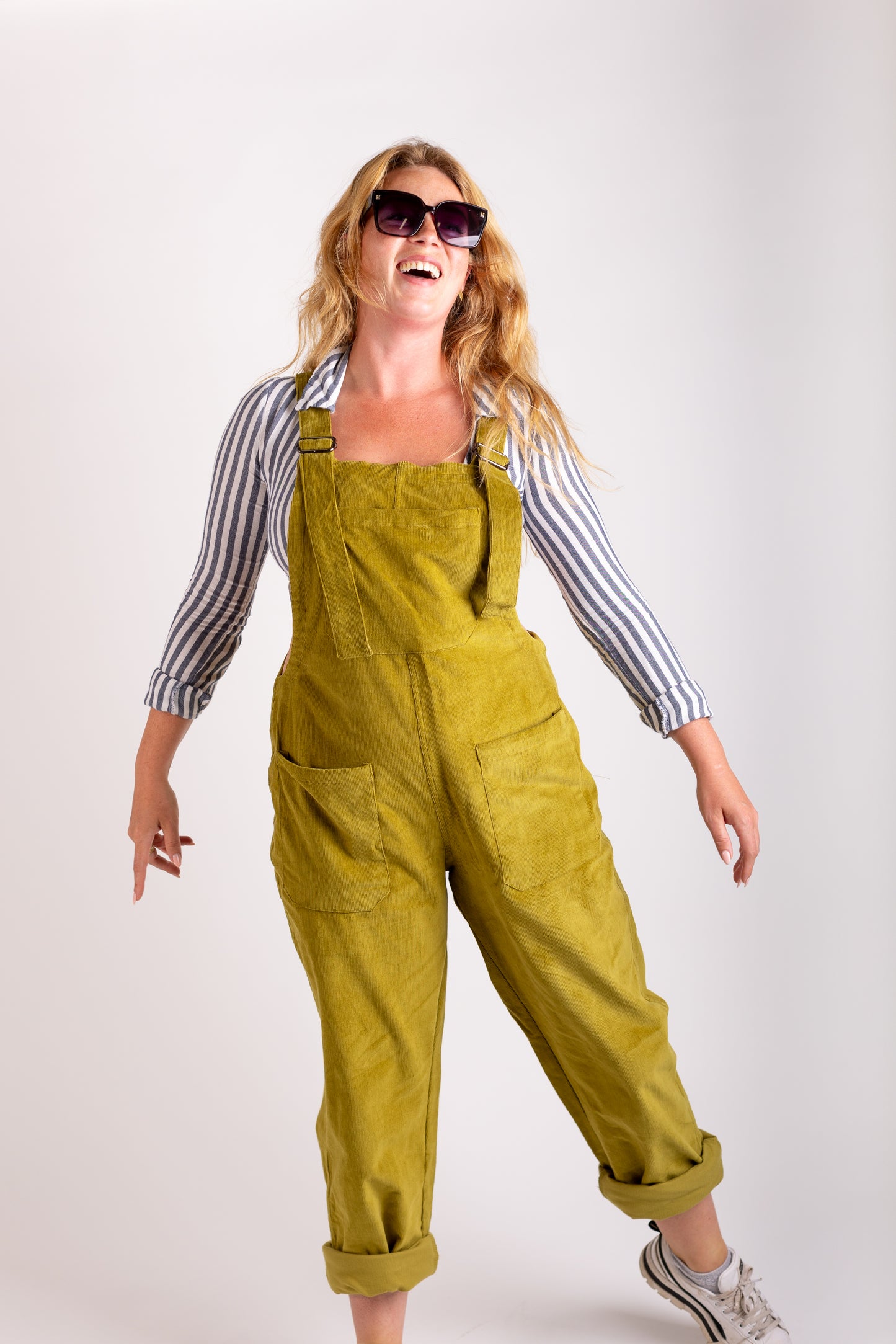 Olive Green Corduroy Dungarees