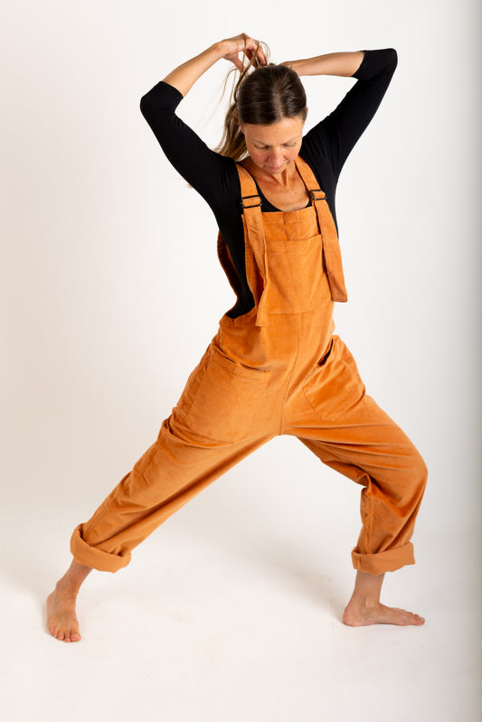 Dusty Orange Corduroy Dungarees