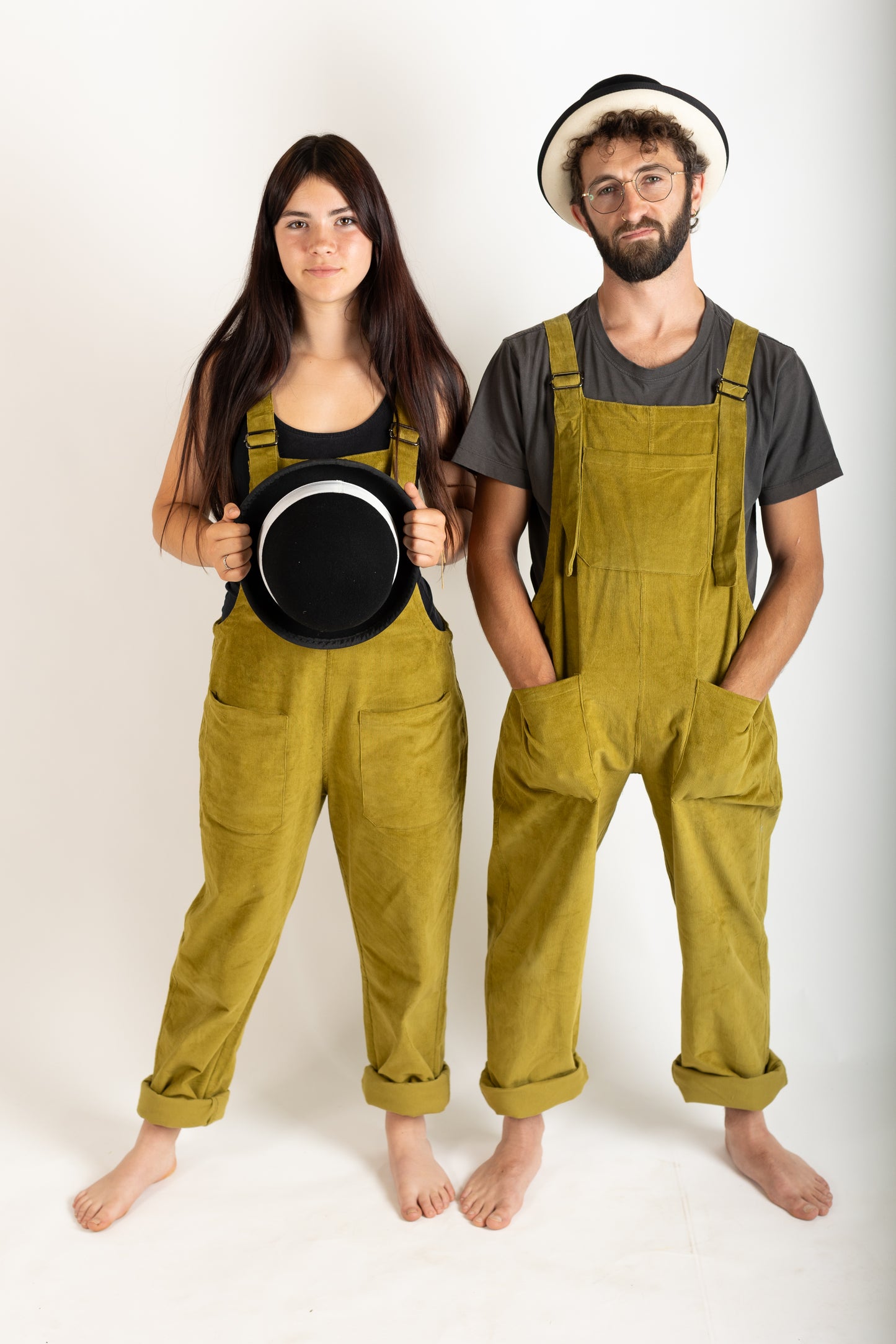 Olive Green Corduroy Dungarees